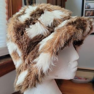 Vintage 1960s Faux Fur Patchwork Bucket Hat
